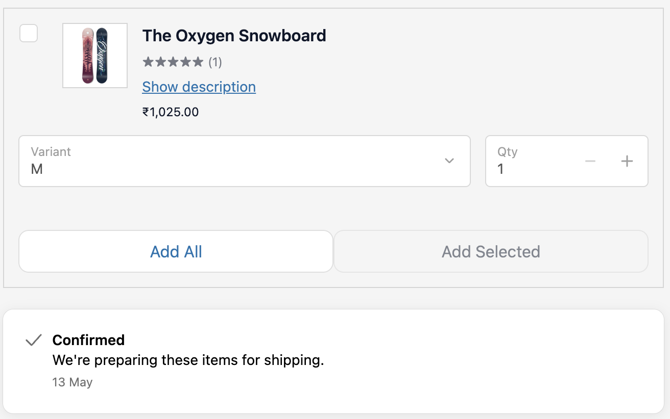 Order Status Page Upsell