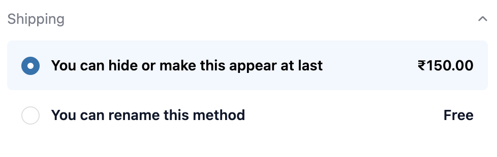 Shipping Rules at checkout
