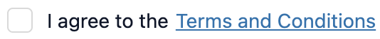 Terms and Conditions at checkout