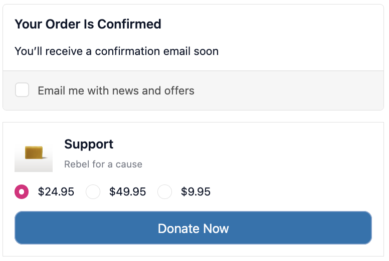 Thank You Page Donation